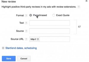 ایجاد افزونه Review جدید در گوگل ادز