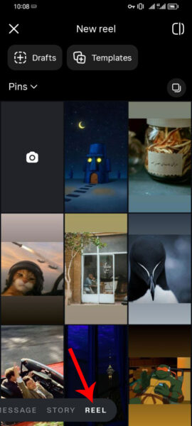 ساخت ریلز اینستاگرام - مرحله 1