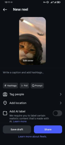 ساخت ریلز اینستاگرام - مرحله 5